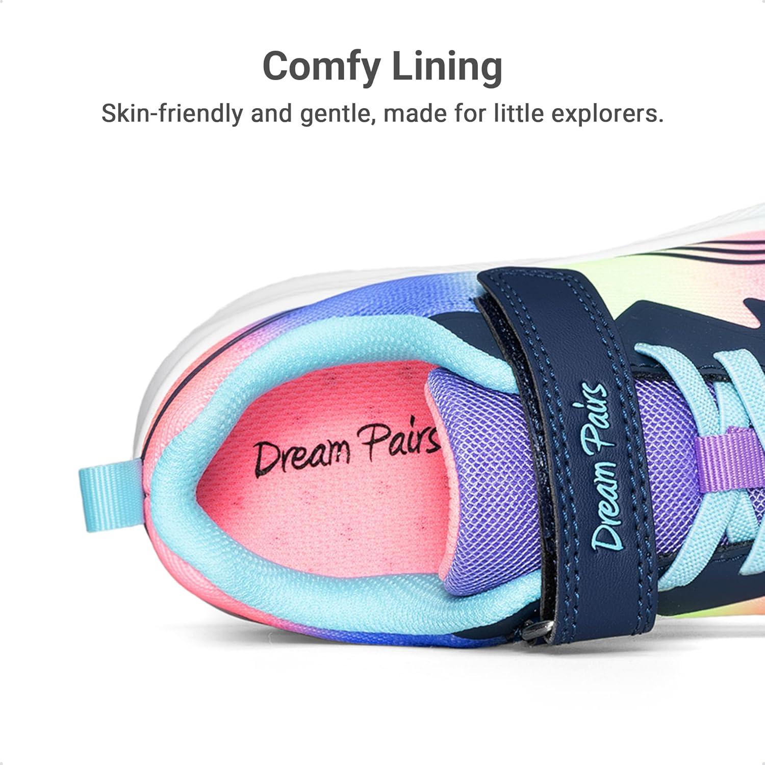 imageDREAM PAIRS Boys Girls Shoes Kids Tennis Sneakers Athletic Running Walking School Gym Lightweight Footwear for LittleBig KidRainbowBlue