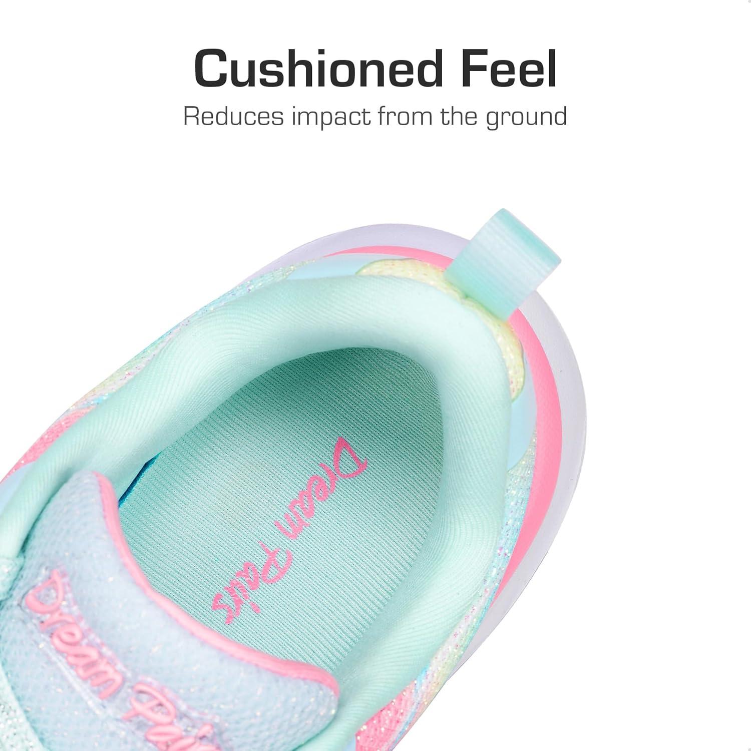 imageDREAM PAIRS Girls Shoes Sneakers Kids Tennis Shoes Lightweight Lace Up Running Casual Walking ShoesMint GreenRainbow