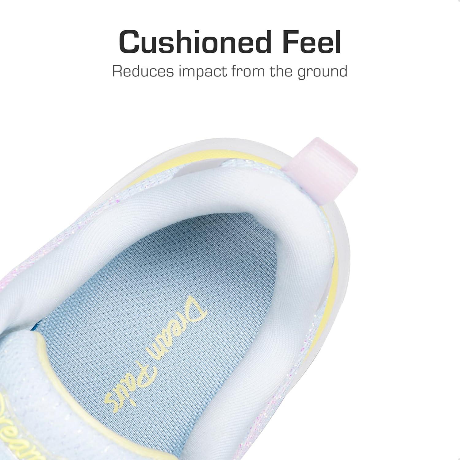 imageDREAM PAIRS Girls Shoes Sneakers Kids Tennis Shoes Lightweight Lace Up Running Casual Walking ShoesRainbowSilver