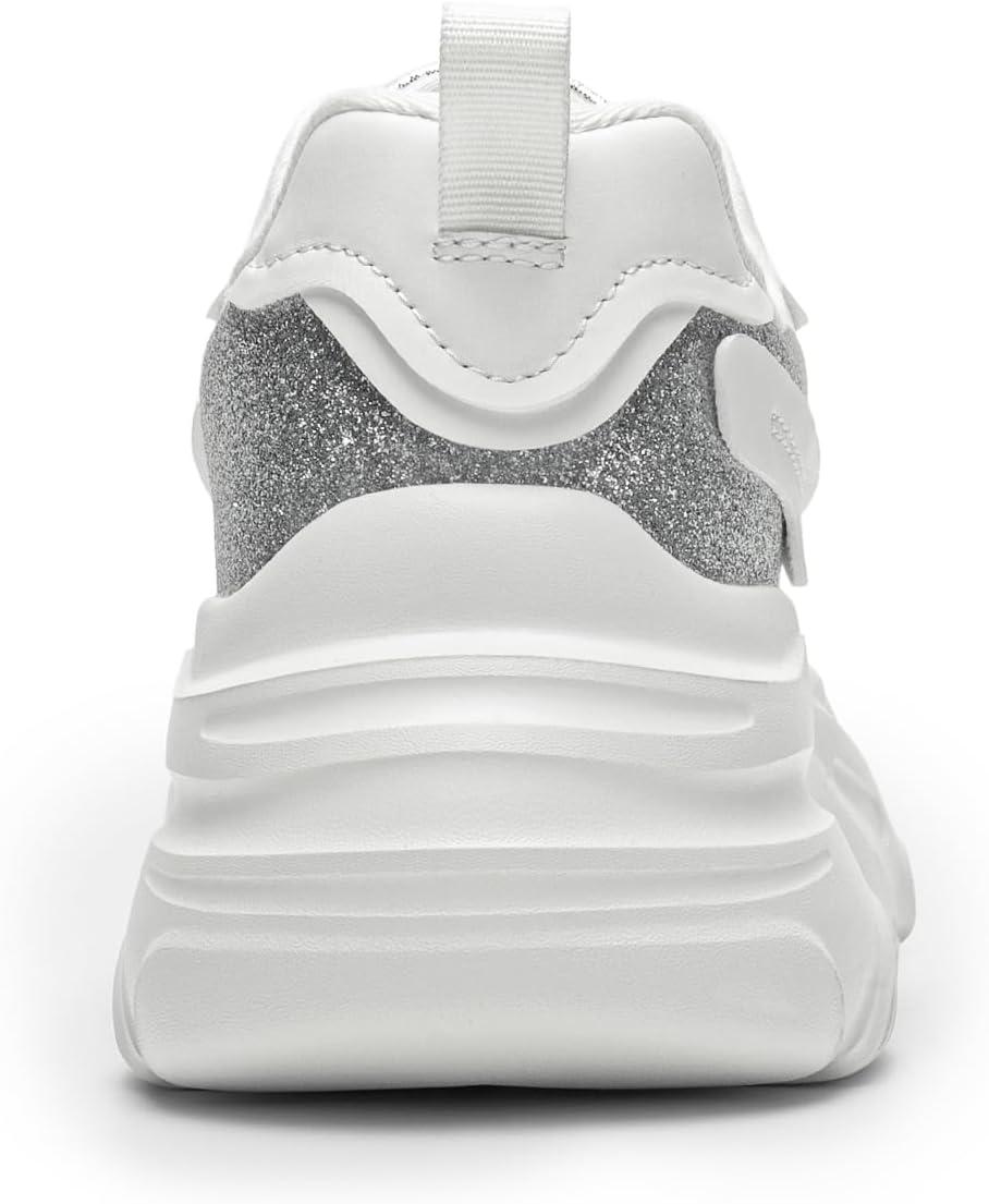 imageDREAM PAIRS Womens Platform Chunky Fashion Sneakers Jaxon Walking LaceUp Comfortable Dad Sneakers Workout Sport Work Casual Tennis ShoesWhitesilver Glitter