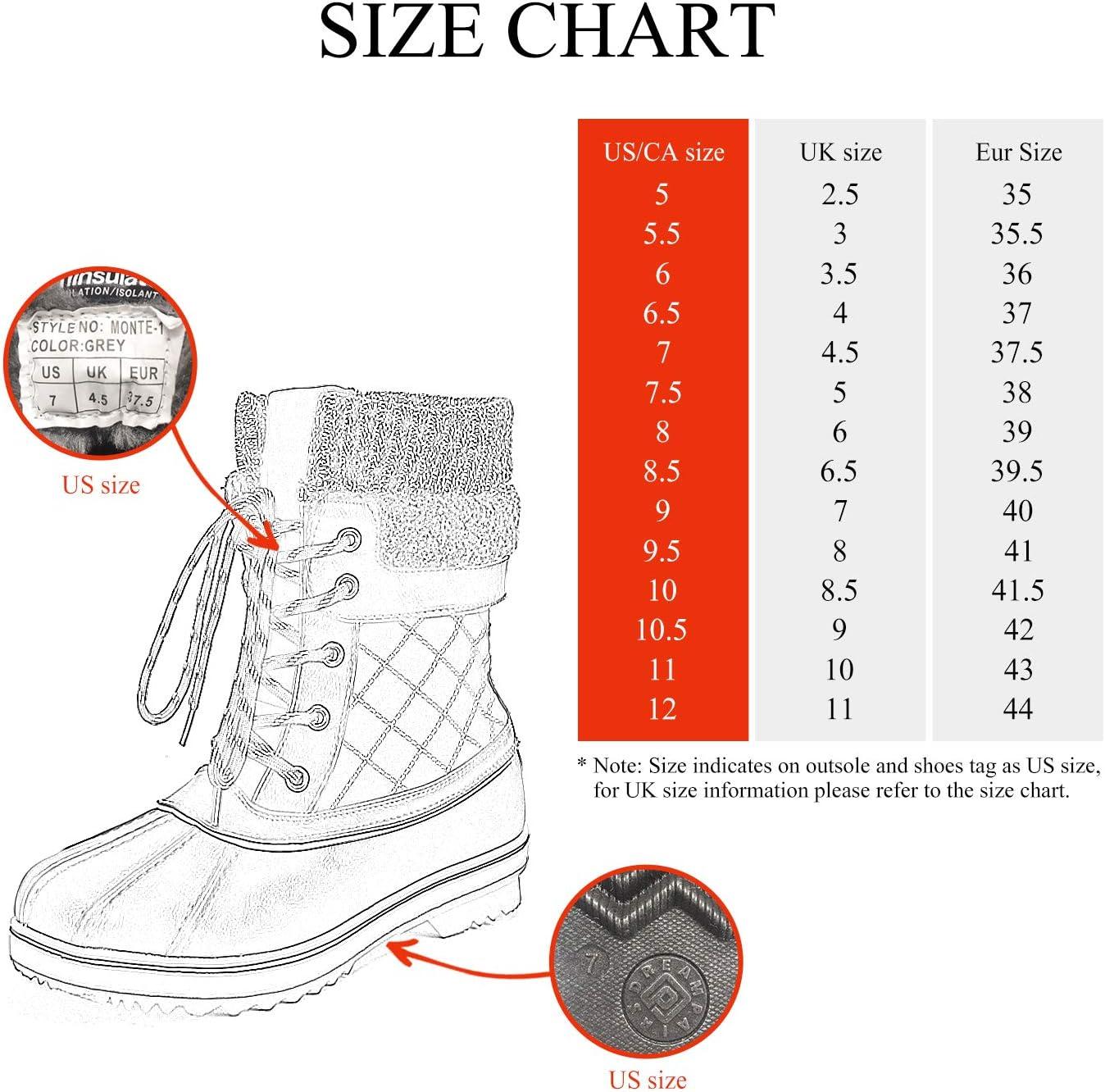 imageDREAM PAIRS Womens Snow Winter Boots Mid Calf Waterproof Duck Warm Outdoor Winter Boots ShoesBeigeWhite