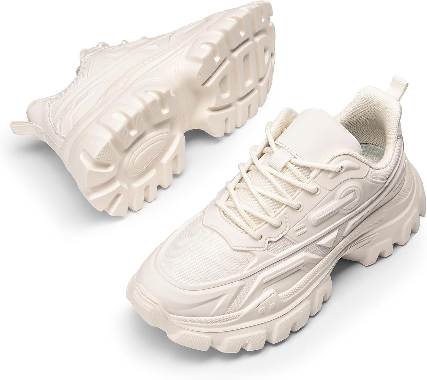 imageDREAM PAIRS Womens Chunky Platform Fashion SneakersIvorybold