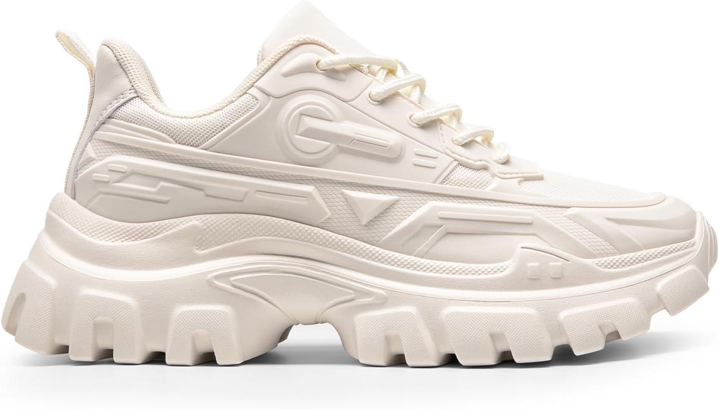 imageDREAM PAIRS Womens Chunky Platform Fashion SneakersIvorybold