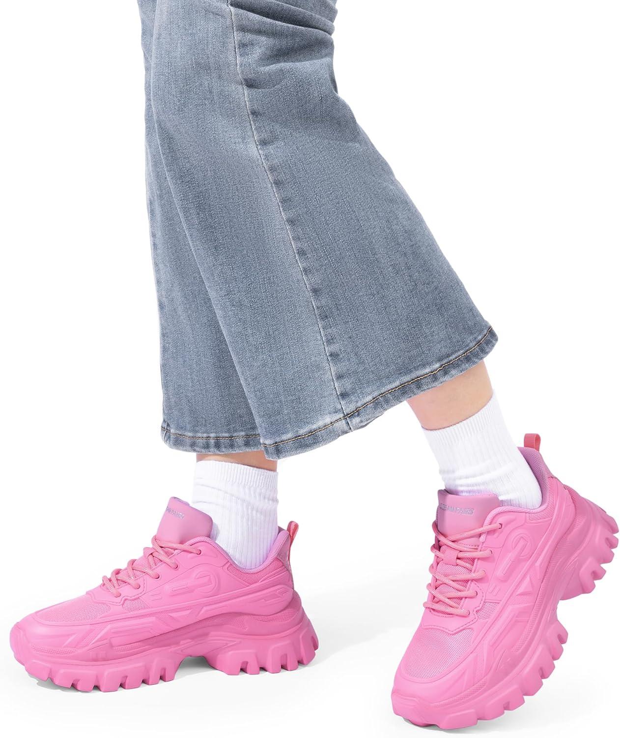 imageDREAM PAIRS Womens Chunky Platform Fashion SneakersPinkbold