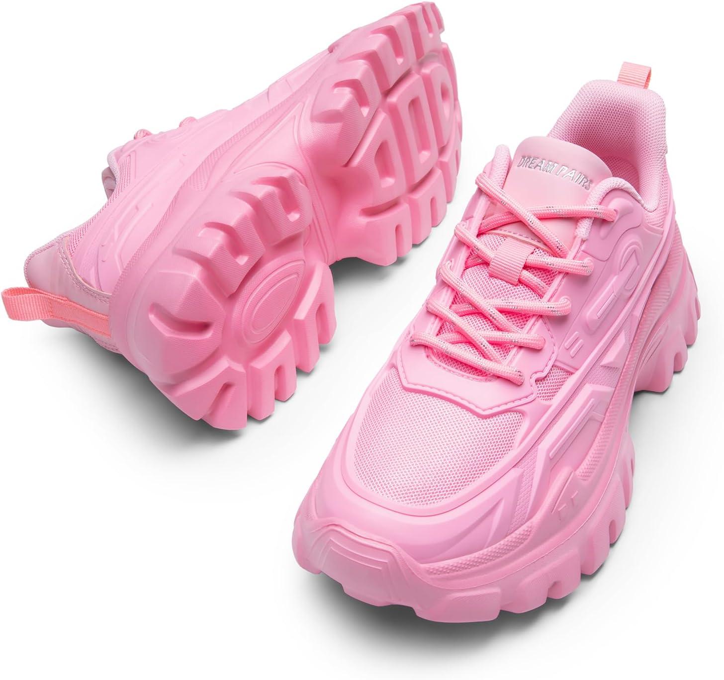 imageDREAM PAIRS Womens Chunky Platform Fashion SneakersPinkbold