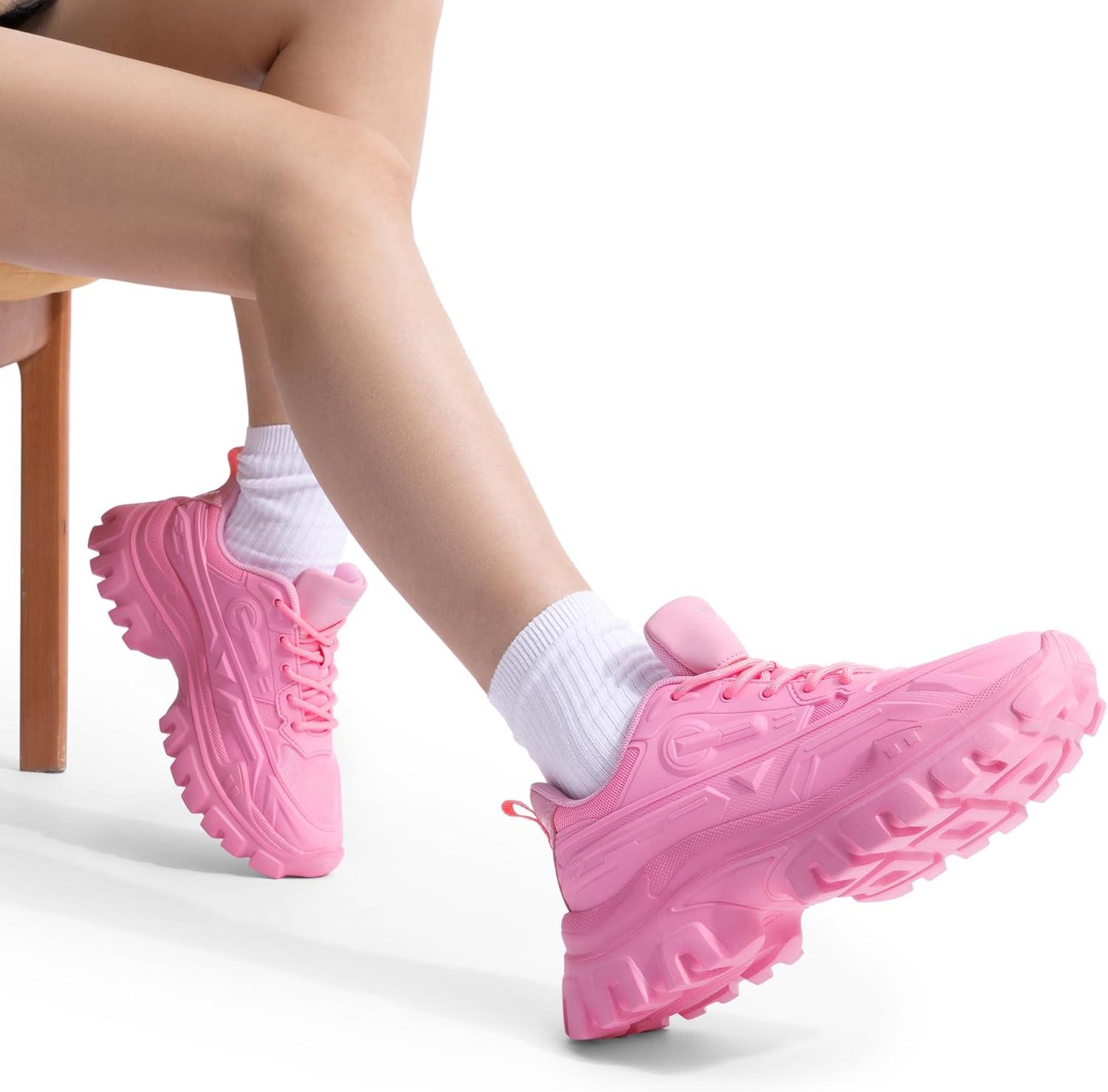 imageDREAM PAIRS Womens Chunky Platform Fashion SneakersPinkbold