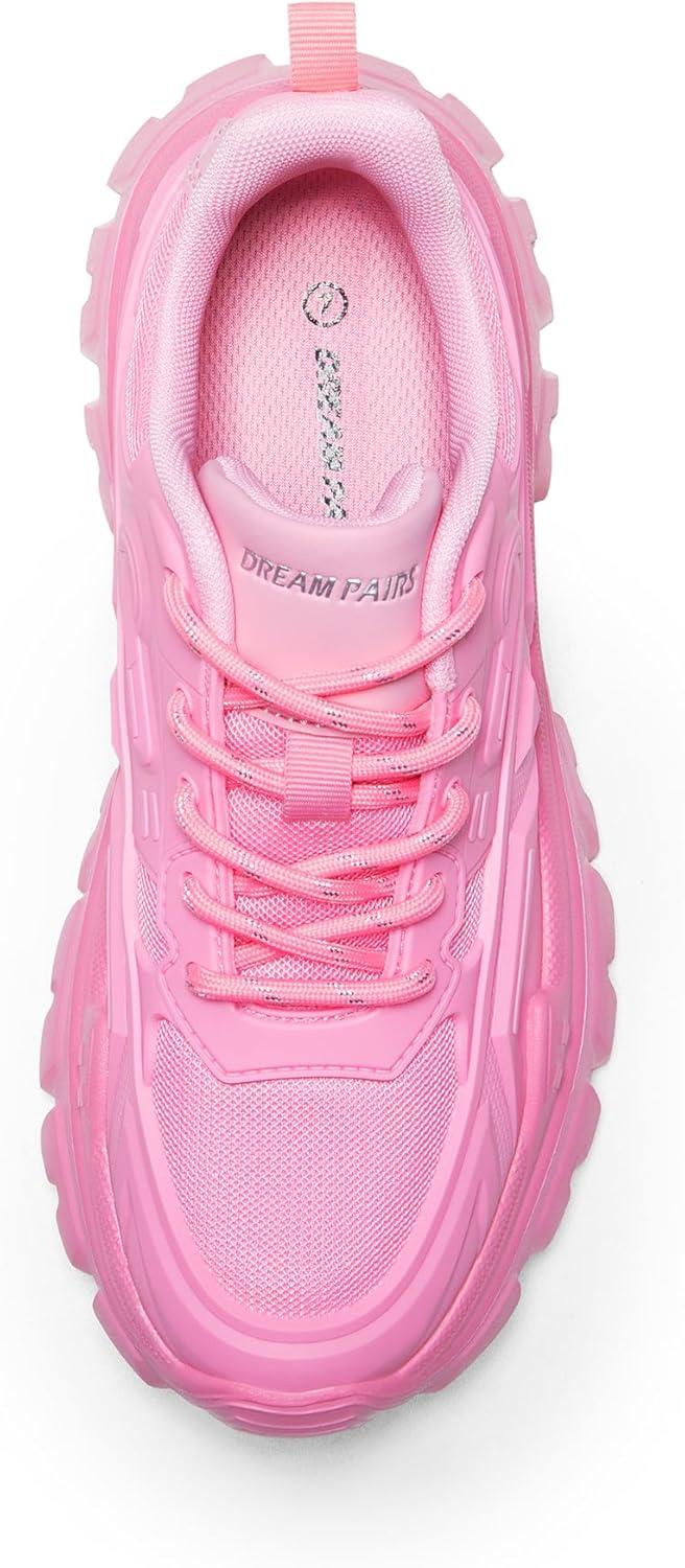 imageDREAM PAIRS Womens Chunky Platform Fashion SneakersPinkbold
