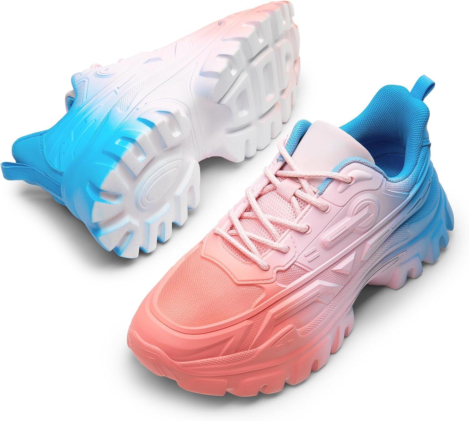 imageDREAM PAIRS Womens Chunky Platform Fashion SneakersRainbowbold