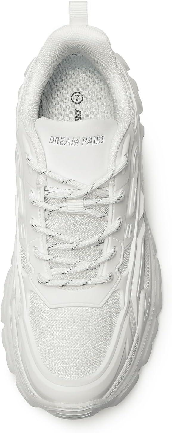 imageDREAM PAIRS Womens Chunky Platform Fashion SneakersWhitebold
