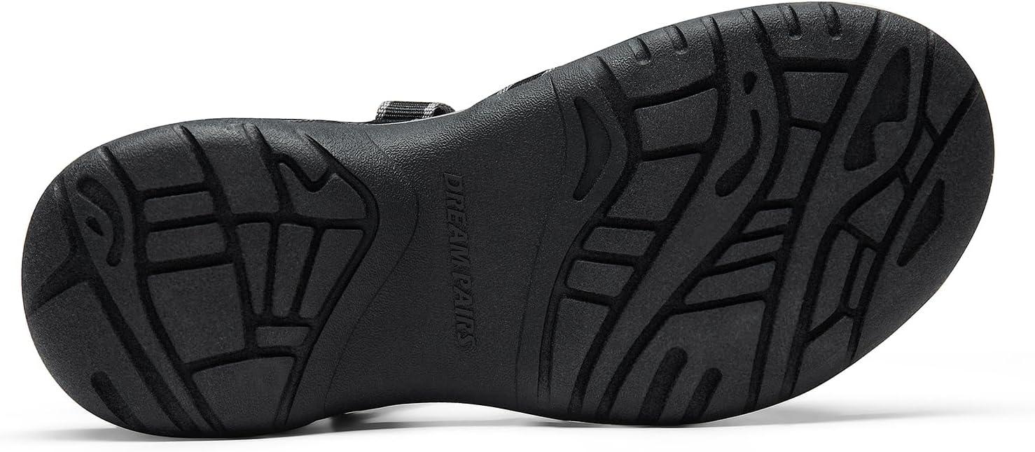 imageDREAM PAIRS Womens Comfortable Hiking Walking Sandal with Adjustable Hook and Loop Strap Sports TravelSummer Beach Outdoor Light Weight Water ShoesBlack