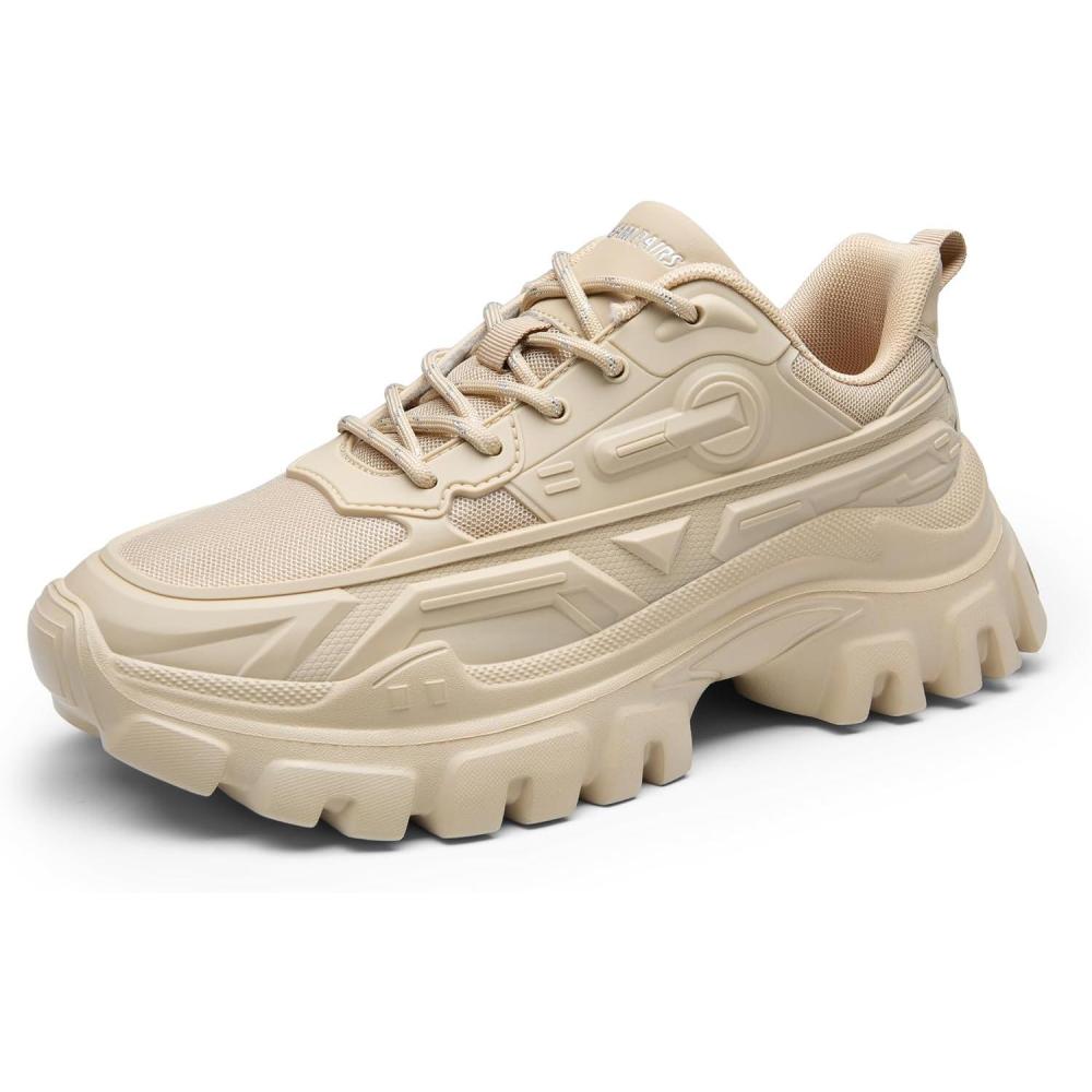 imageDREAM PAIRS Womens Chunky Platform Fashion SneakersApricotbold