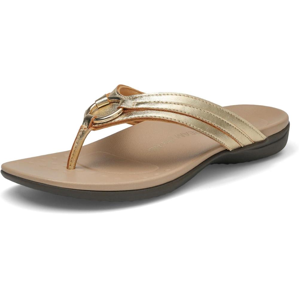 imageDREAM PAIRS Arch Support Flip Flops for Women QuickDry Comfortable EVA Footbed TPR AntiSlip Sole Orthotic Dressy Thong Sandals for Beach Pool Summer AllDay WearGoldmetallic