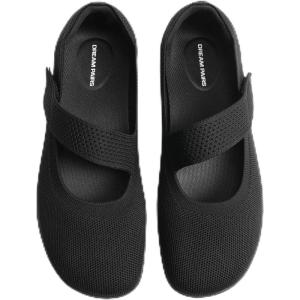 DREAM PAIRS Women’s Mary Jane Ballet Flats Barefoot Knit Wide Toe Box Arch Support Flat Shoes for Women Dressy Casual Office Business Work Travel Walk(Black)