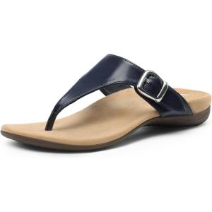 DREAM PAIRS Orthotic Thong Sandals for Women, Arch Support Flip Flops, Comfortable Lightweight Slip On Sandals for Walking, Casual Summer Everyday Wear(Navy-pu)