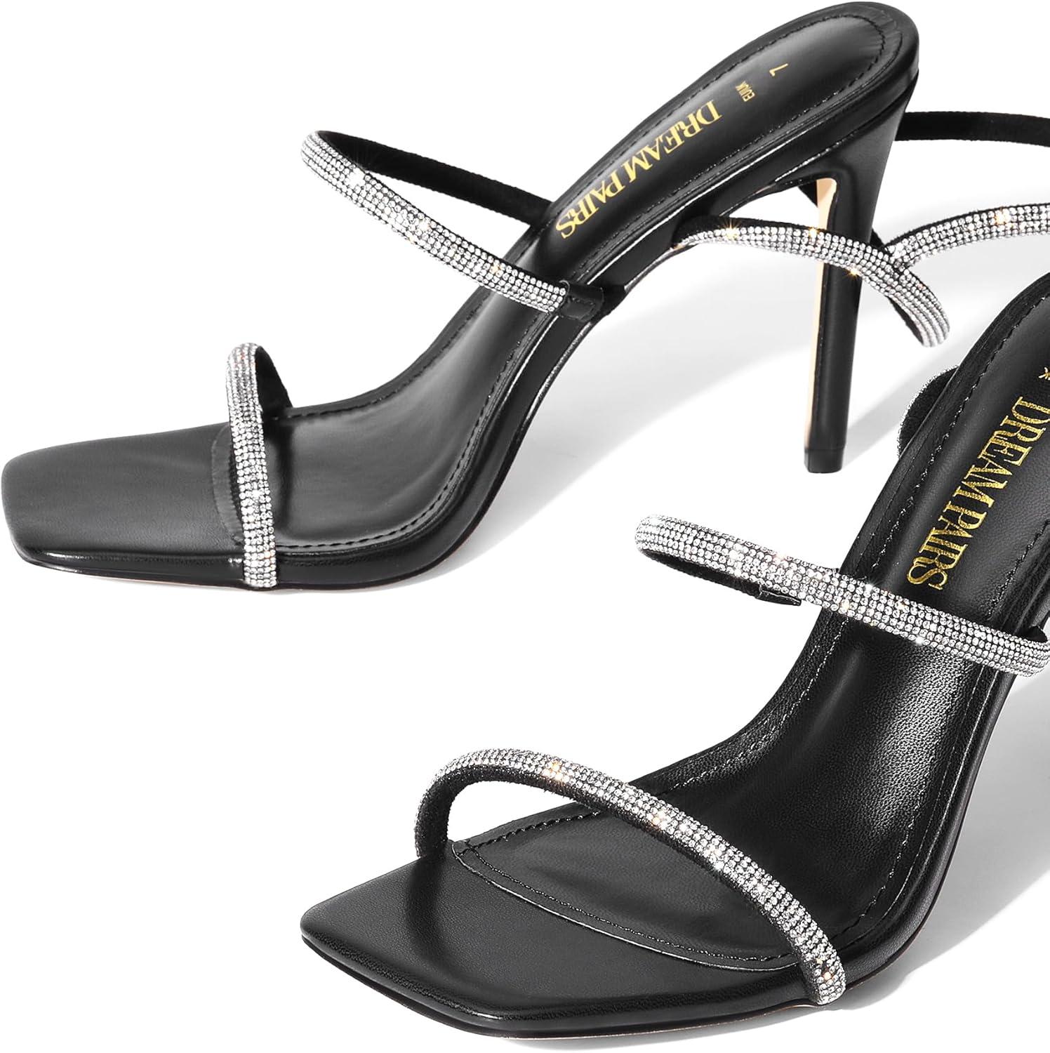 imageDREAM PAIRS High Heels Stilettos for Women Strappy Gladiator Sexy Square Toe Open Toe Dressy Pumps SandalsBlack