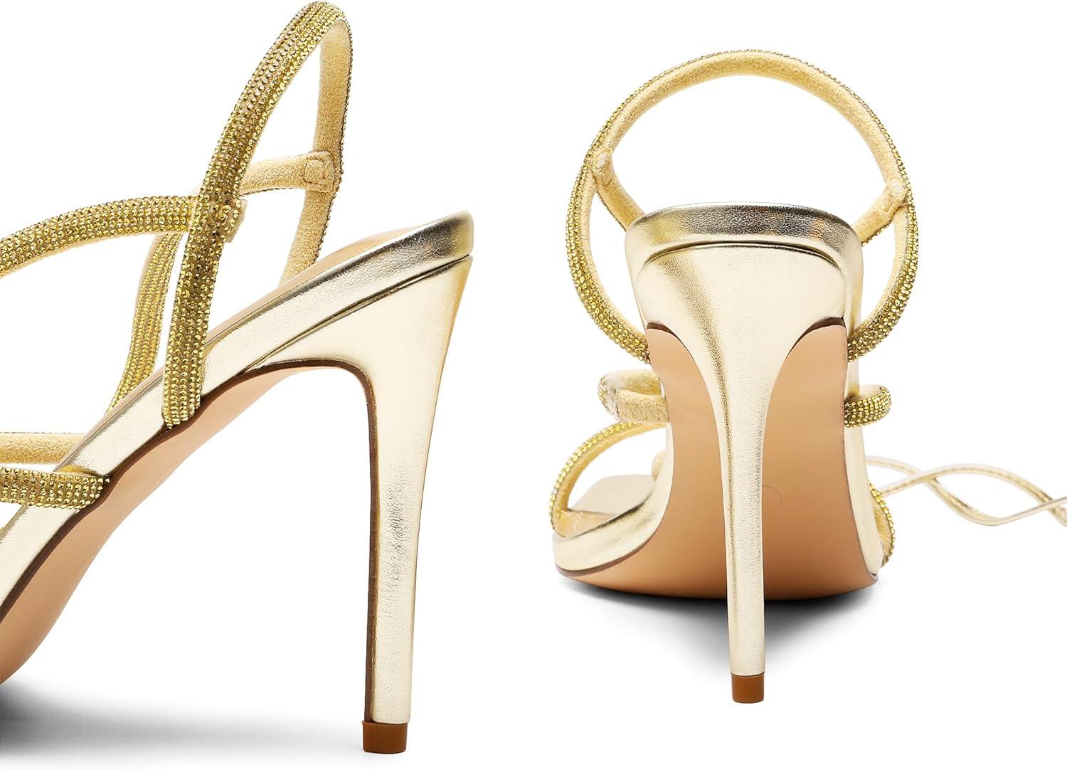 imageDREAM PAIRS High Heels Stilettos for Women Strappy Gladiator Sexy Square Toe Open Toe Dressy Pumps SandalsGold