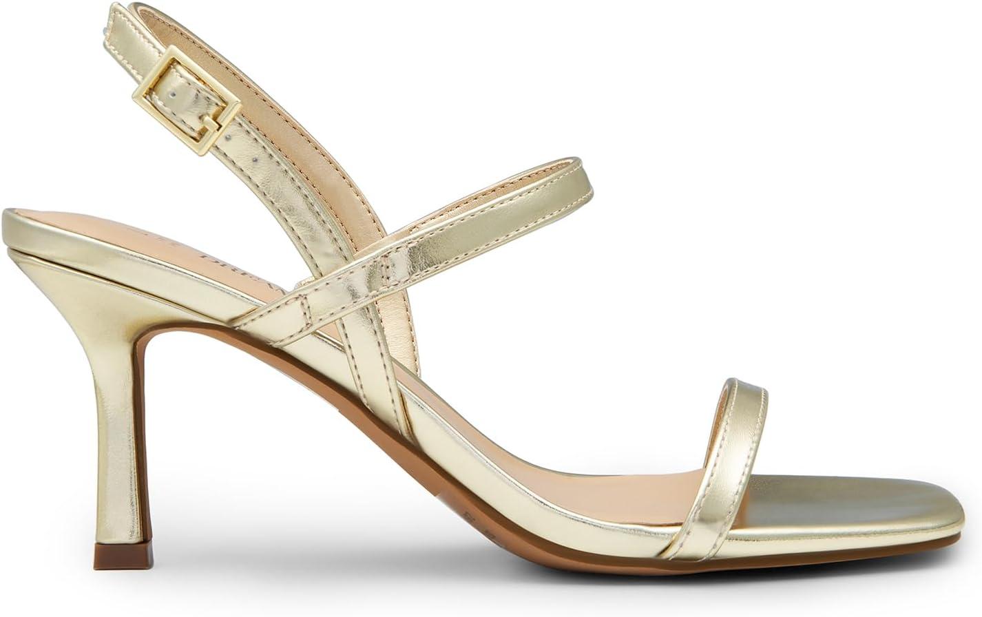 imageDREAM PAIRS Womens Slingback Heels Square Open Toe Strappy Sandals Ankle Strap High Heeled Dressy ShoesGold