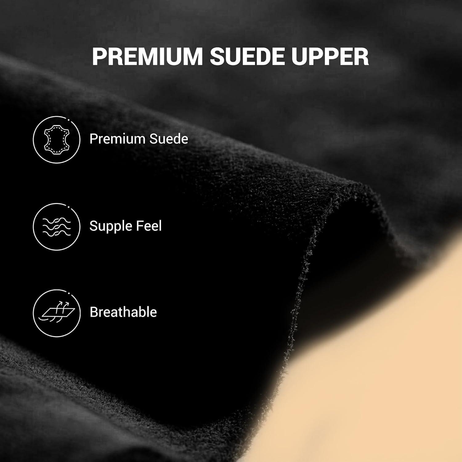 imageDREAM PAIRS Genuine Suede Ankle Winter Mini Boots for Women Slip On Faux Fur Lining Water Resistant Warm Snow Boots Memory Foam Comfort BootiesBlack