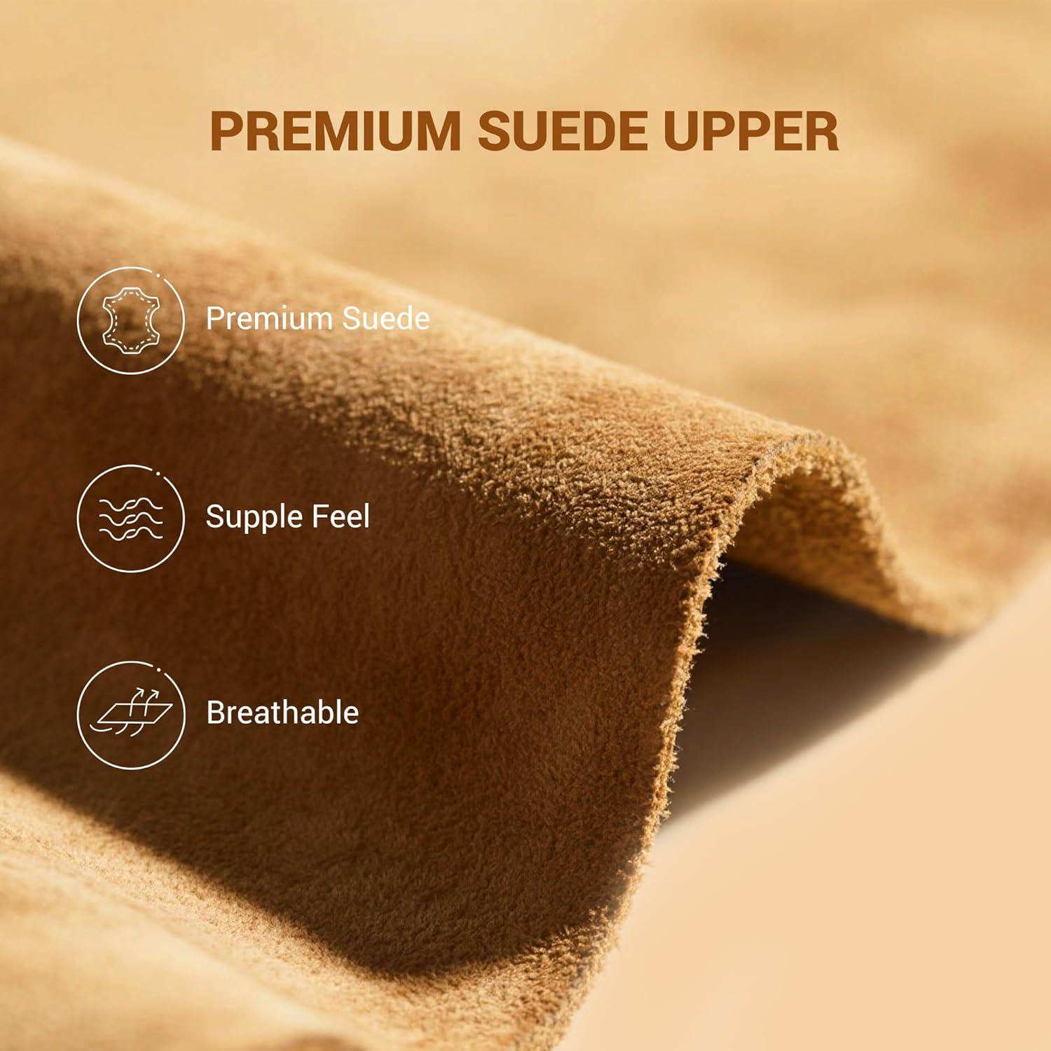 imageDREAM PAIRS Genuine Suede Ankle Winter Mini Boots for Women Slip On Faux Fur Lining Water Resistant Warm Snow Boots Memory Foam Comfort BootiesChestnut