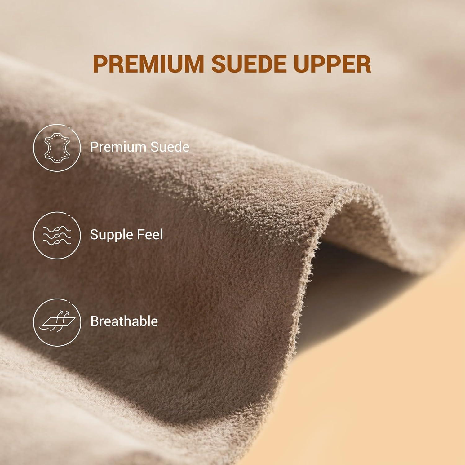 imageDREAM PAIRS Genuine Suede Ankle Winter Mini Boots for Women Slip On Faux Fur Lining Water Resistant Warm Snow Boots Memory Foam Comfort BootiesSand