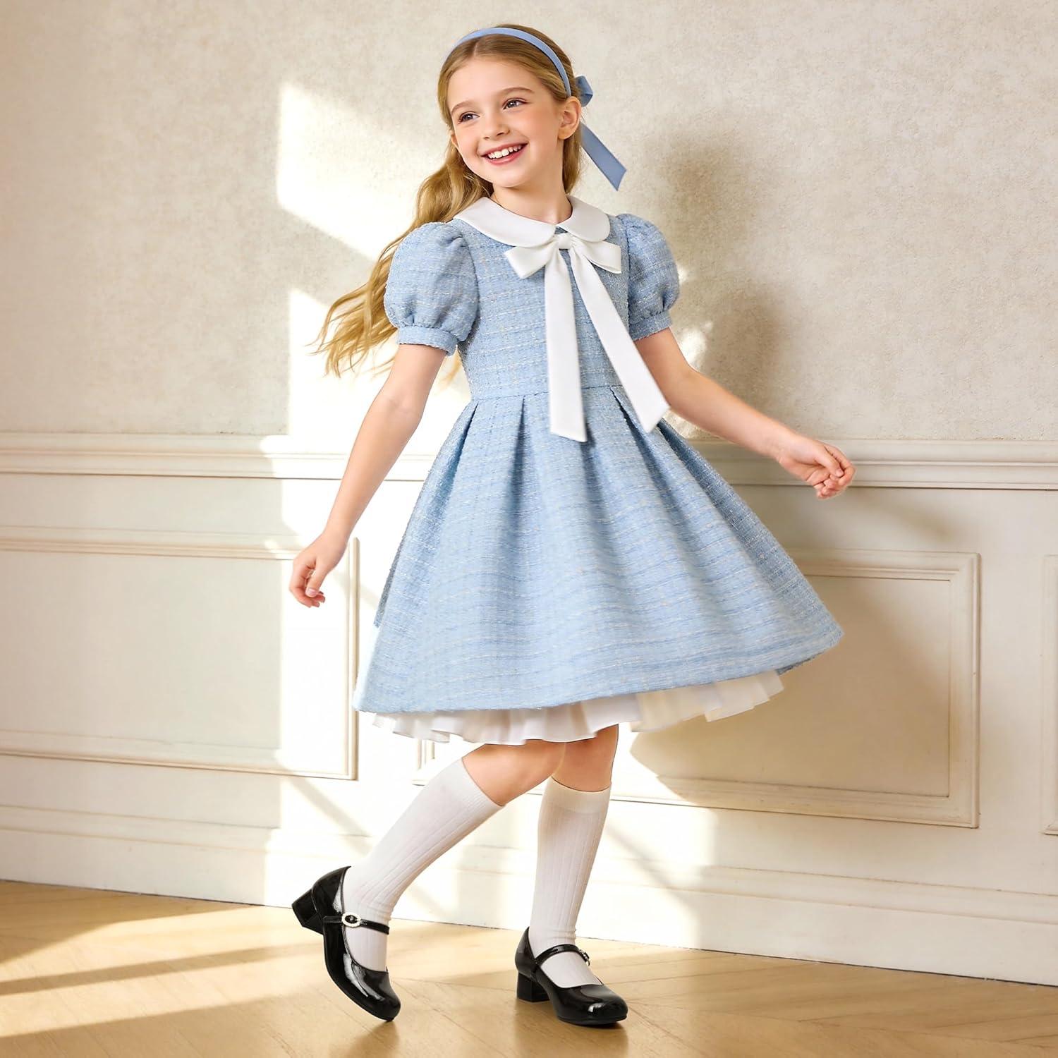 imageDREAM PAIRS Girls Dress Shoes Mary Jane Low Heels Flower Wedding Party Pump Prom Footwear for LittleBig KidsBlack