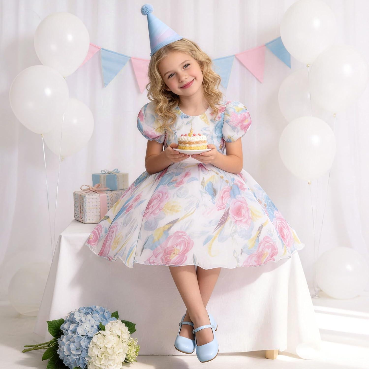 imageDREAM PAIRS Girls Dress Shoes Mary Jane Low Heels Flower Wedding Party Pump Prom Footwear for LittleBig KidsLight Blue