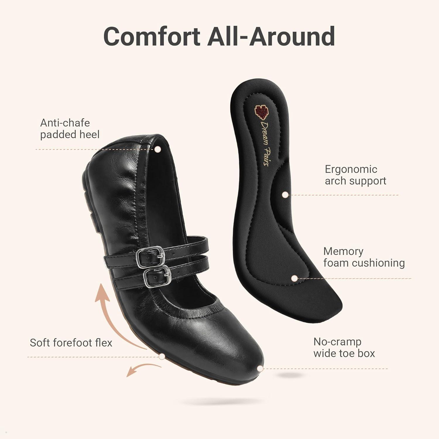 imageDREAM PAIRS Girls Dress Shoes Slip on Ballerina Flats Mary Jane Ballet Shoes for WeddingPartyBlack