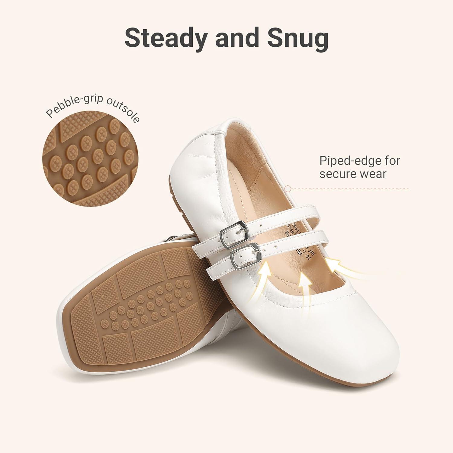 imageDREAM PAIRS Girls Dress Shoes Slip on Ballerina Flats Mary Jane Ballet Shoes for WeddingPartyWhite