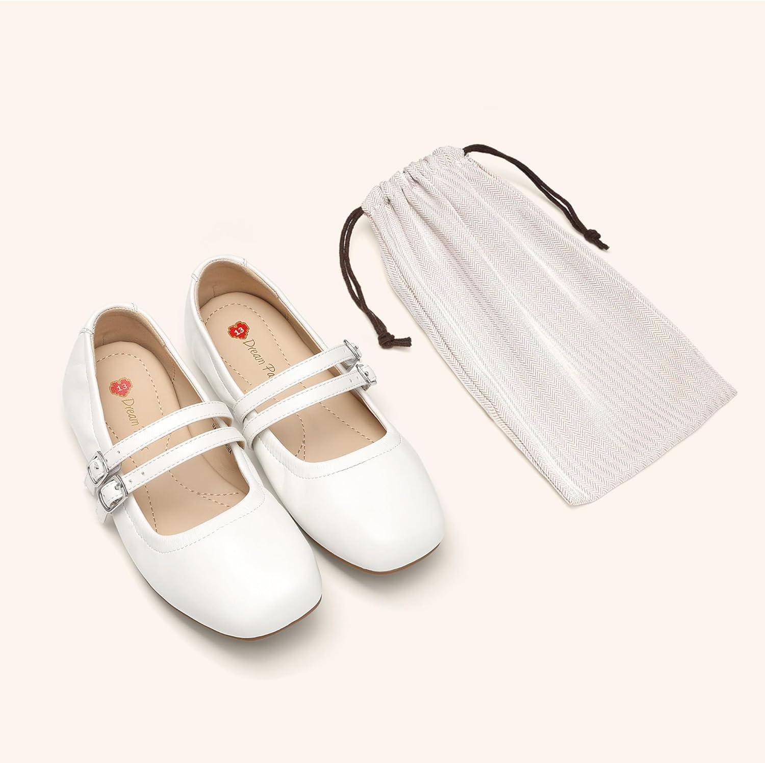 imageDREAM PAIRS Girls Dress Shoes Slip on Ballerina Flats Mary Jane Ballet Shoes for WeddingPartyWhite