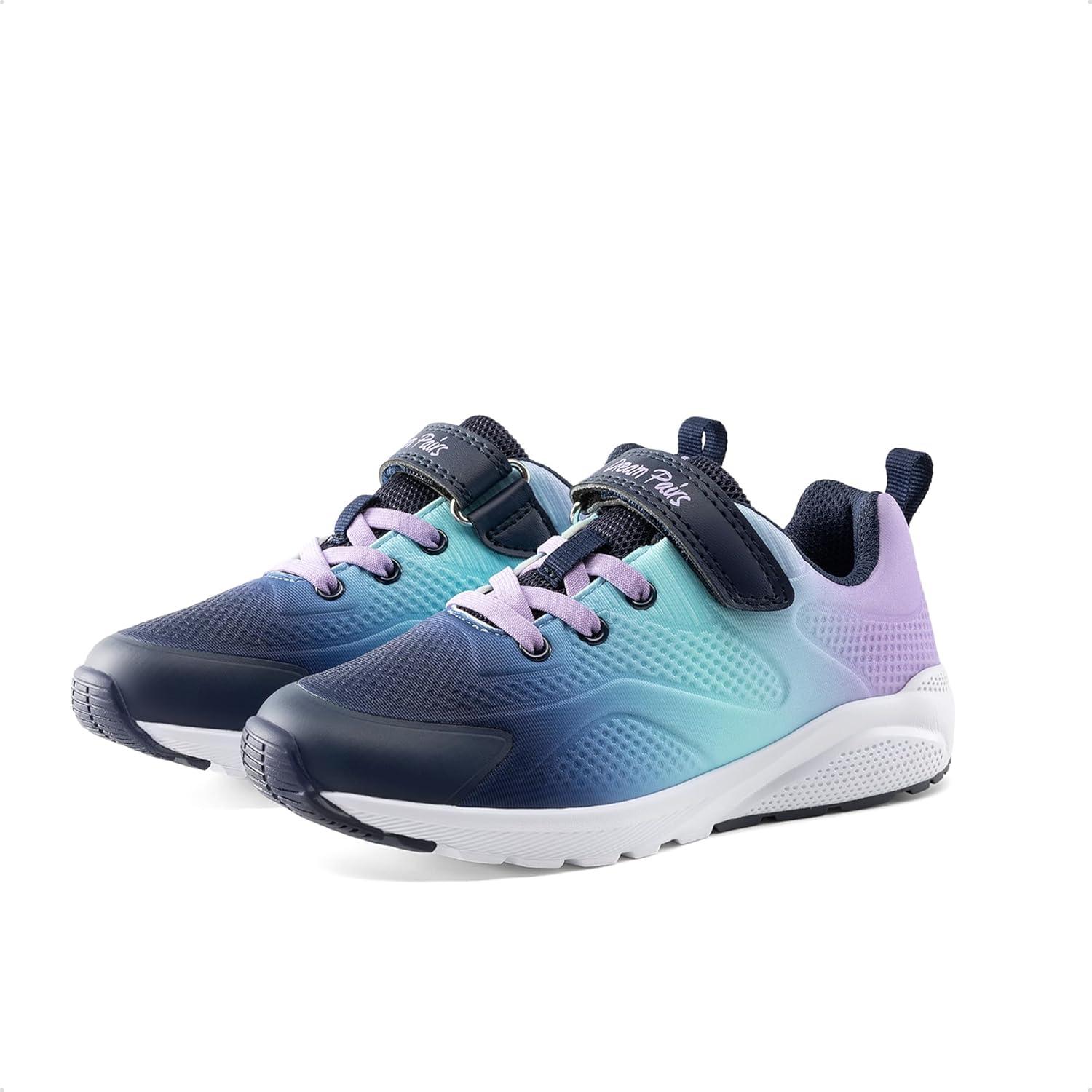 imageDREAM PAIRS Girls Running Shoes Kids Sneakers Tennis ColorBurst Lightweight Casual Walking ShoesNavyPurple