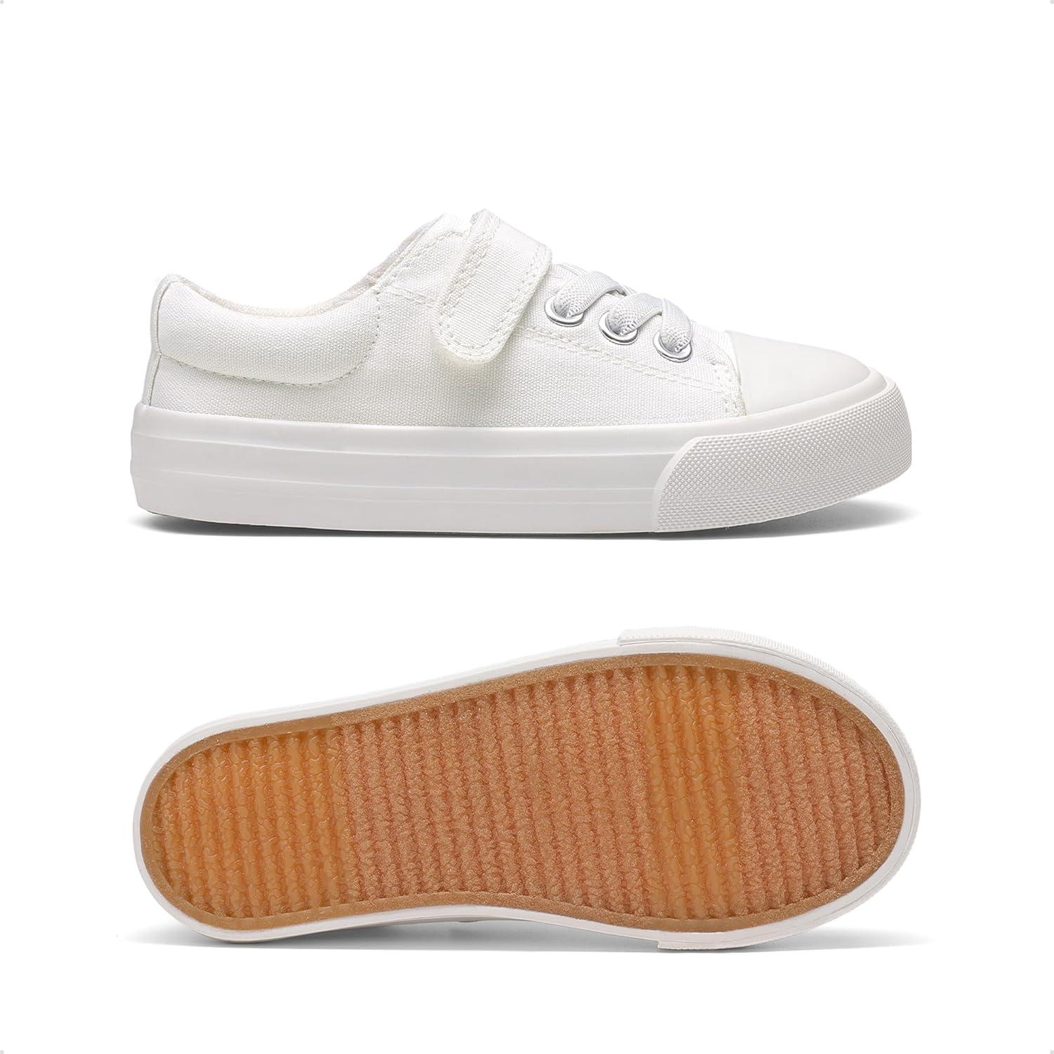 imageDREAM PAIRS Kids Toddler Sneakers Boys Girls Casual Canvas School ShoesAll White