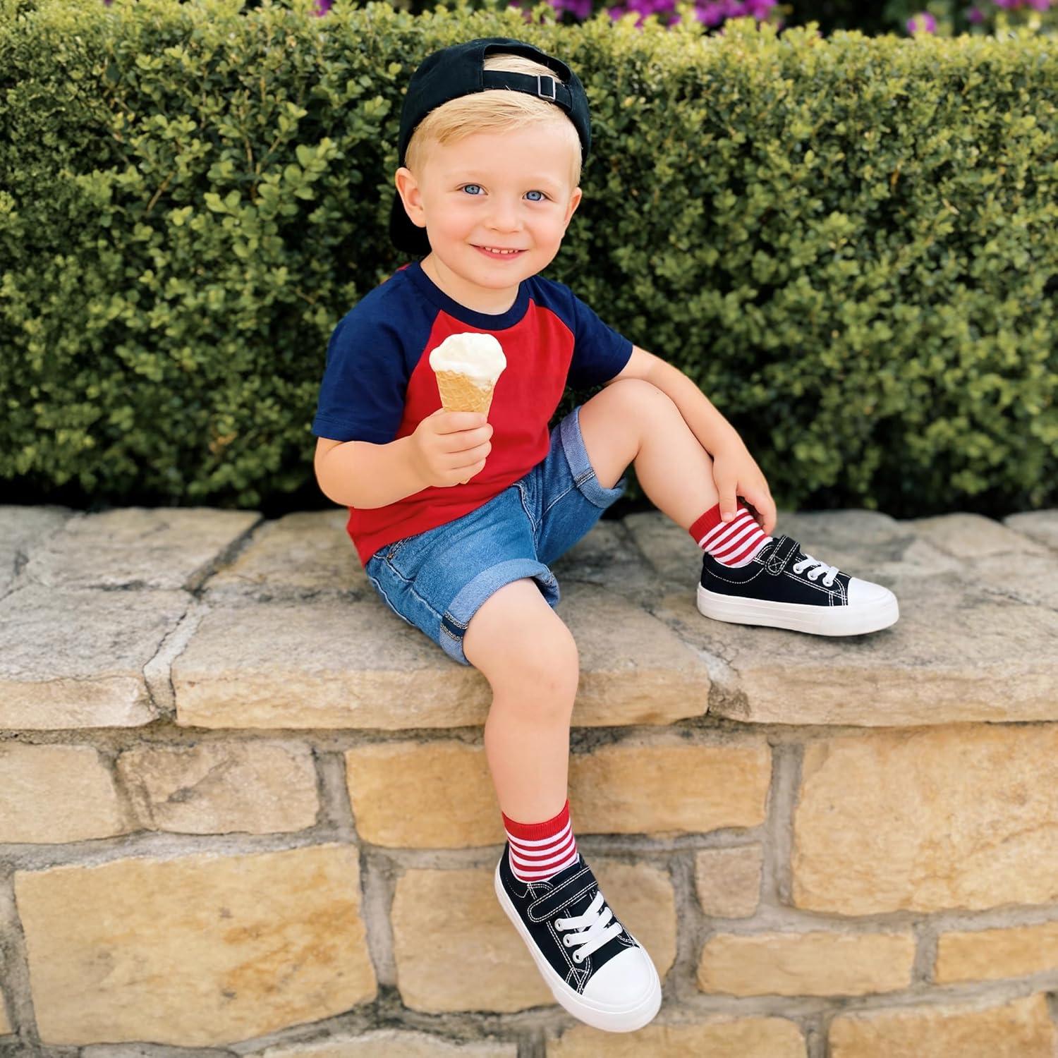 imageDREAM PAIRS Kids Toddler Sneakers Boys Girls Casual Canvas School ShoesBlack