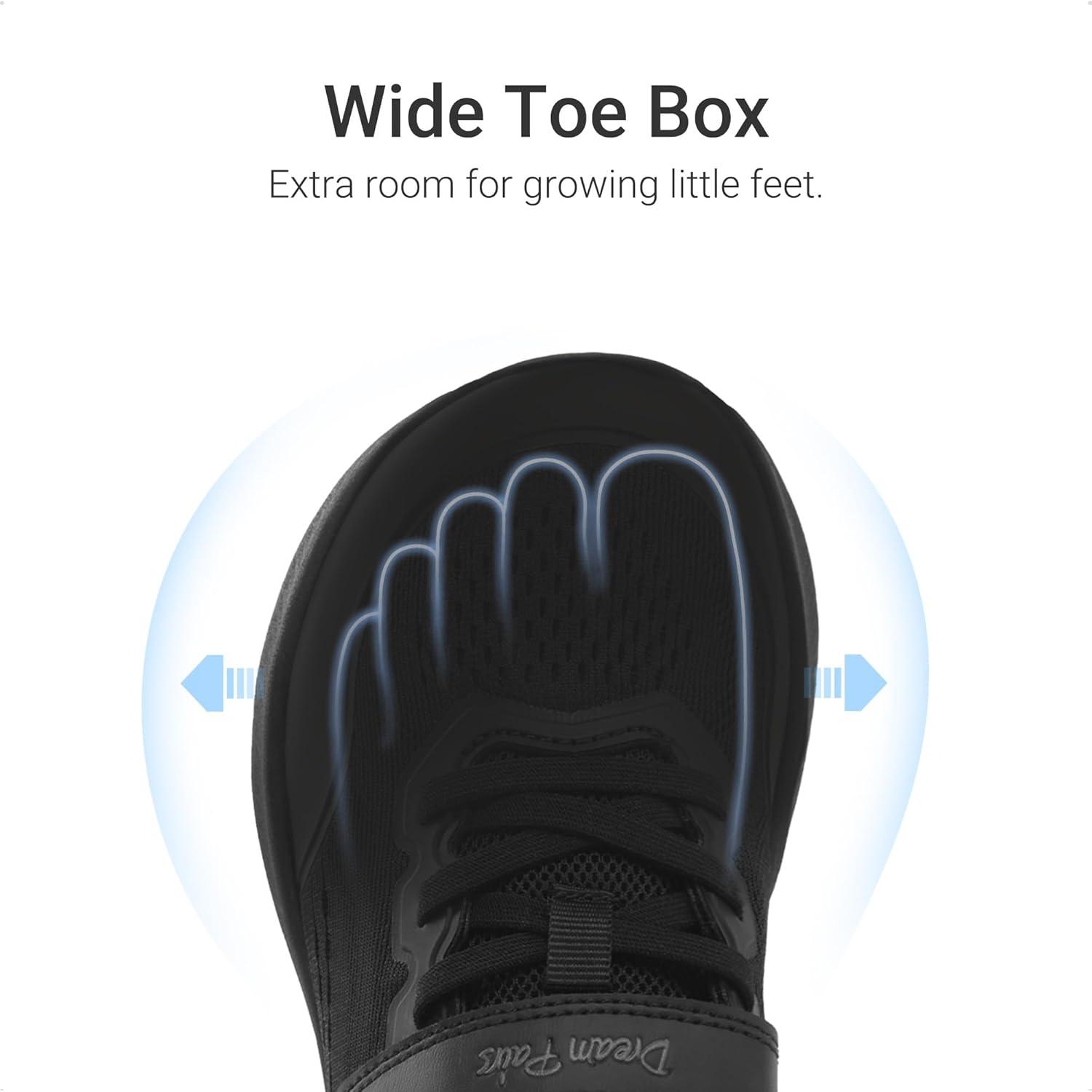 imageDREAM PAIRS Kids Wide Toe Box Athletic Running Sneakers Breathable Lightweight Casual Tennis Shoes Minimalist for Boys Girls School SportsBlack
