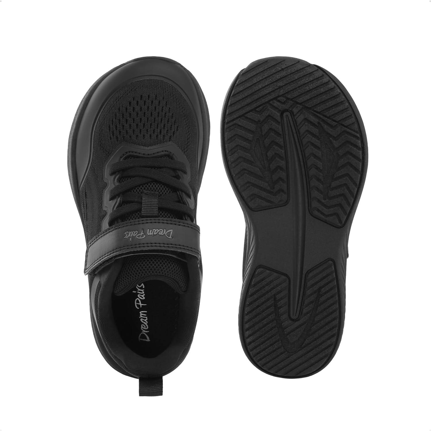 imageDREAM PAIRS Kids Wide Toe Box Athletic Running Sneakers Breathable Lightweight Casual Tennis Shoes Minimalist for Boys Girls School SportsBlack