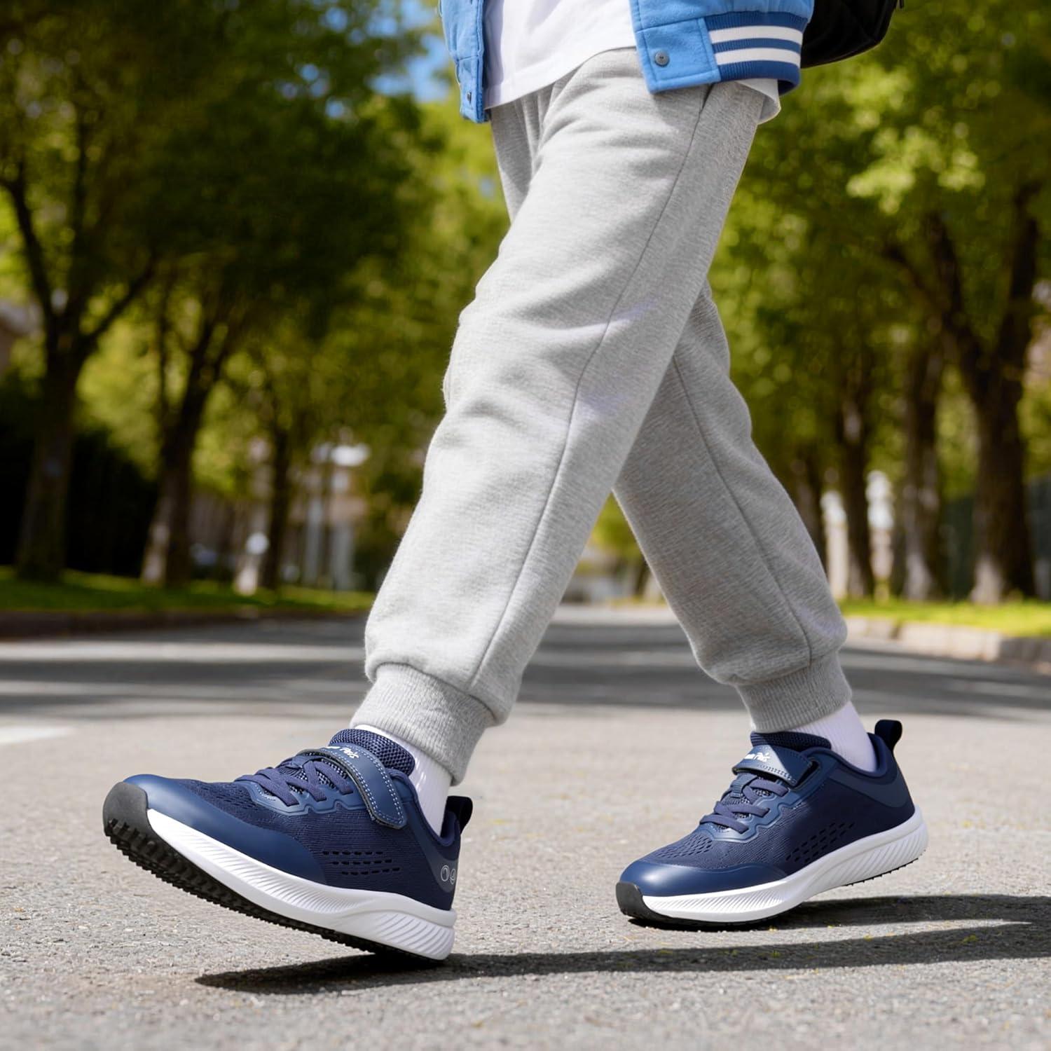 imageDREAM PAIRS Kids Wide Toe Box Athletic Running Sneakers Breathable Lightweight Casual Tennis Shoes Minimalist for Boys Girls School SportsDark Blue