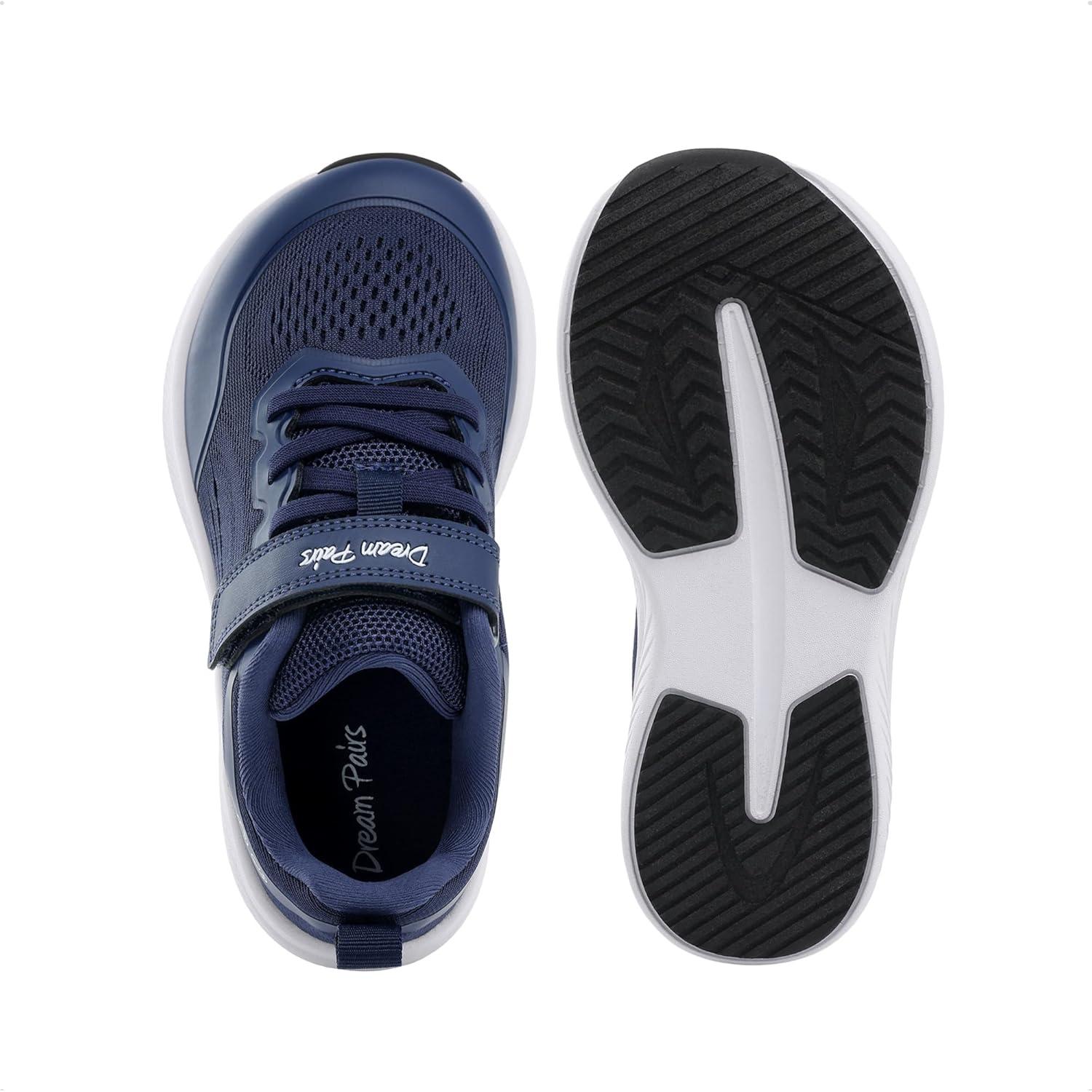 imageDREAM PAIRS Kids Wide Toe Box Athletic Running Sneakers Breathable Lightweight Casual Tennis Shoes Minimalist for Boys Girls School SportsDark Blue
