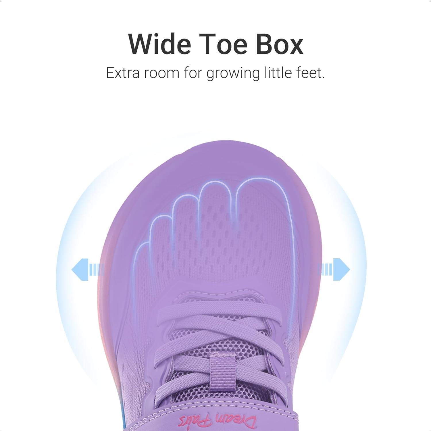 imageDREAM PAIRS Kids Wide Toe Box Athletic Running Sneakers Breathable Lightweight Casual Tennis Shoes Minimalist for Boys Girls School SportsPurple