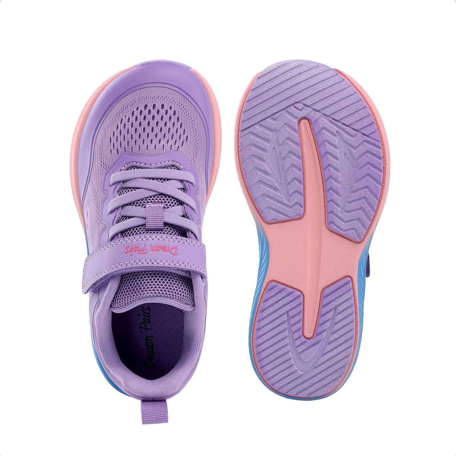 imageDREAM PAIRS Kids Wide Toe Box Athletic Running Sneakers Breathable Lightweight Casual Tennis Shoes Minimalist for Boys Girls School SportsPurple