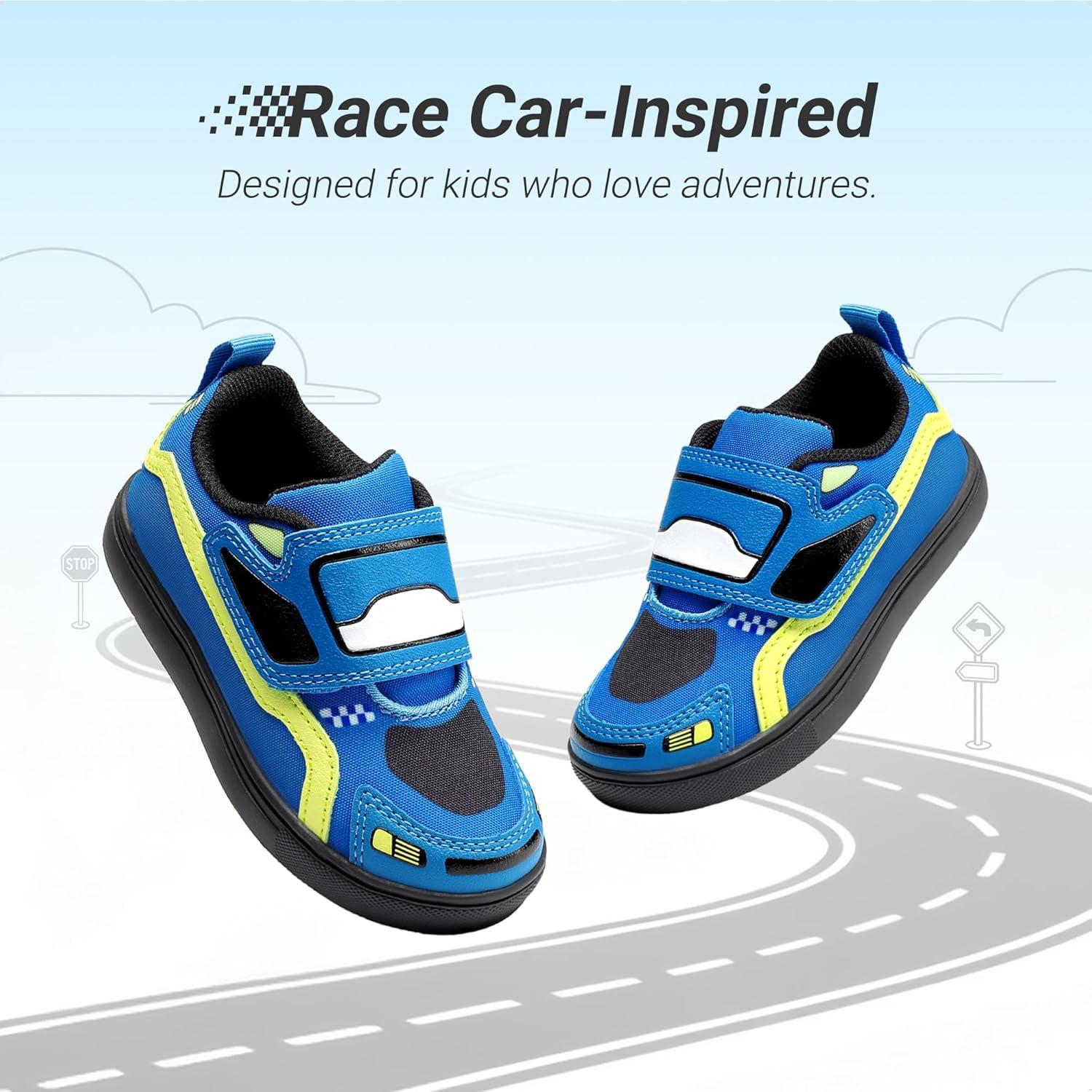 imageDREAM PAIRS Toddler Boys Sneakers Little Kids Shoes Fun Cartoon Cute Causal Walking Hook and Loop LightweightBlue