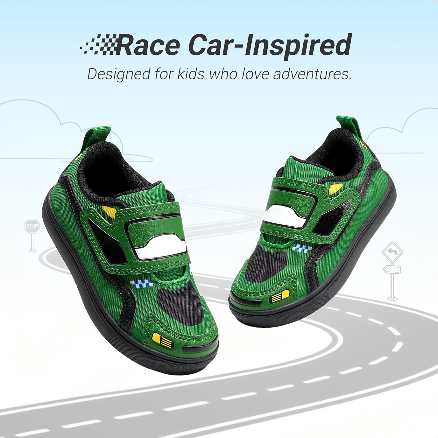 imageDREAM PAIRS Toddler Boys Sneakers Little Kids Shoes Fun Cartoon Cute Causal Walking Hook and Loop LightweightGreen
