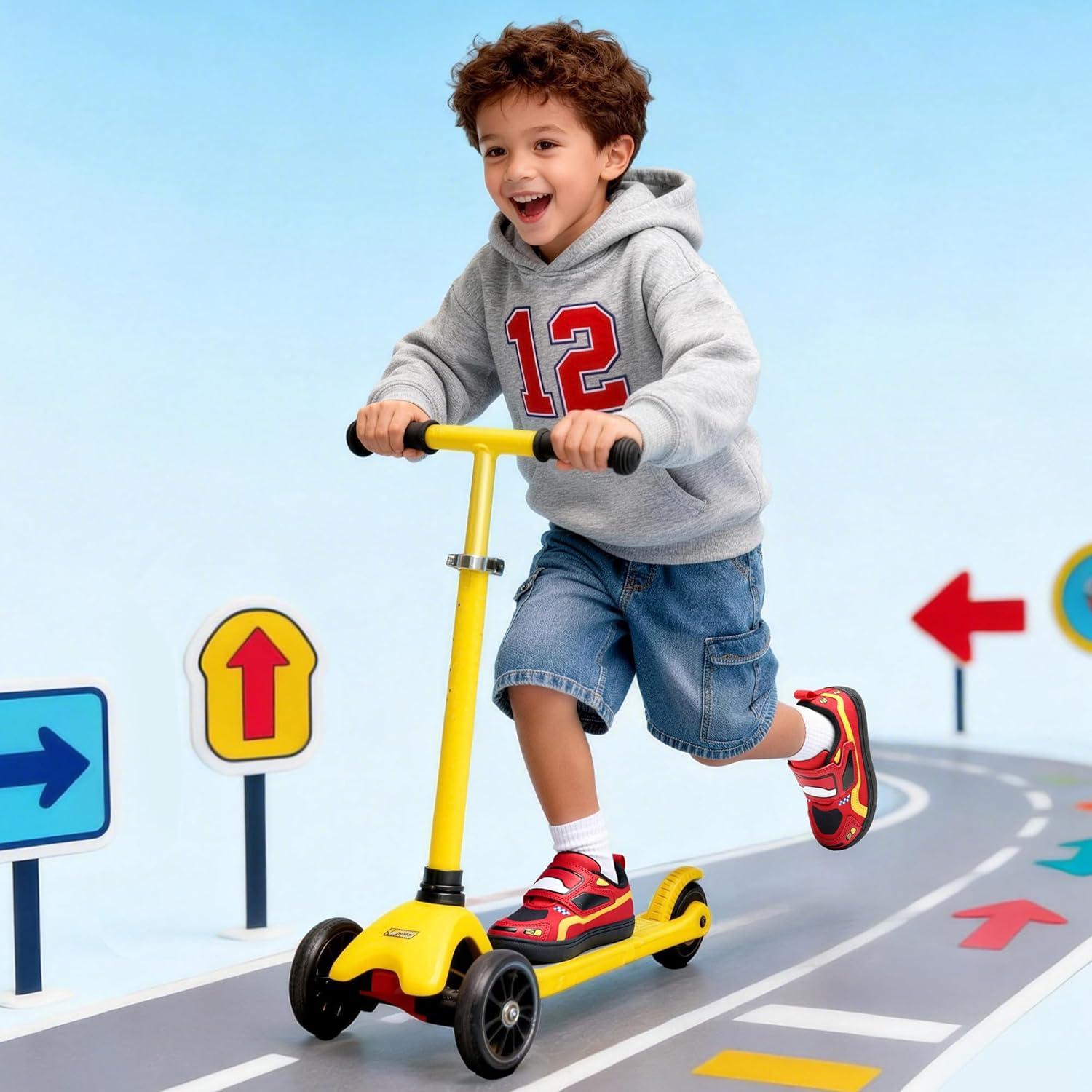 imageDREAM PAIRS Toddler Boys Sneakers Little Kids Shoes Fun Cartoon Cute Causal Walking Hook and Loop LightweightRed