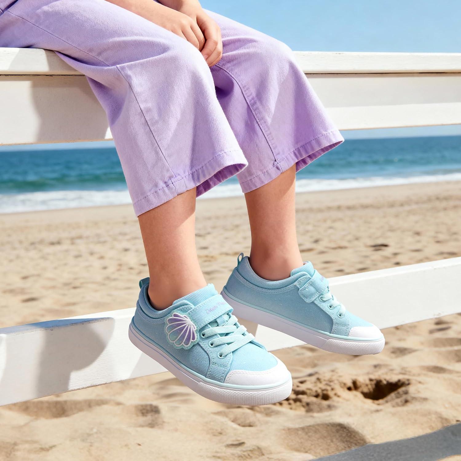 imageDREAM PAIRS Toddler Girls Sneakers Lightweight Comfortable Hook and Loop Casual Walking Cartoon Cute Little Kids ShoesBlue