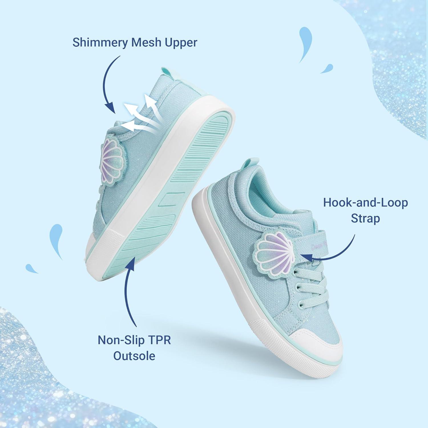 imageDREAM PAIRS Toddler Girls Sneakers Lightweight Comfortable Hook and Loop Casual Walking Cartoon Cute Little Kids ShoesBlue