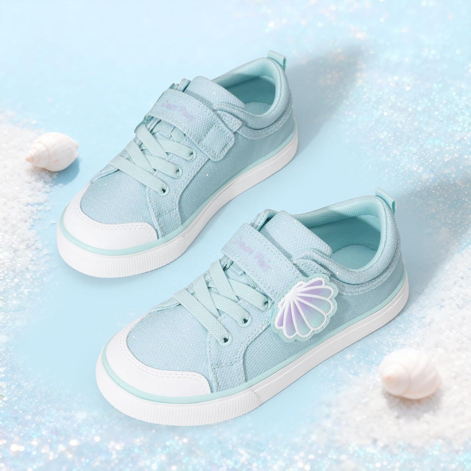 imageDREAM PAIRS Toddler Girls Sneakers Lightweight Comfortable Hook and Loop Casual Walking Cartoon Cute Little Kids ShoesBlue