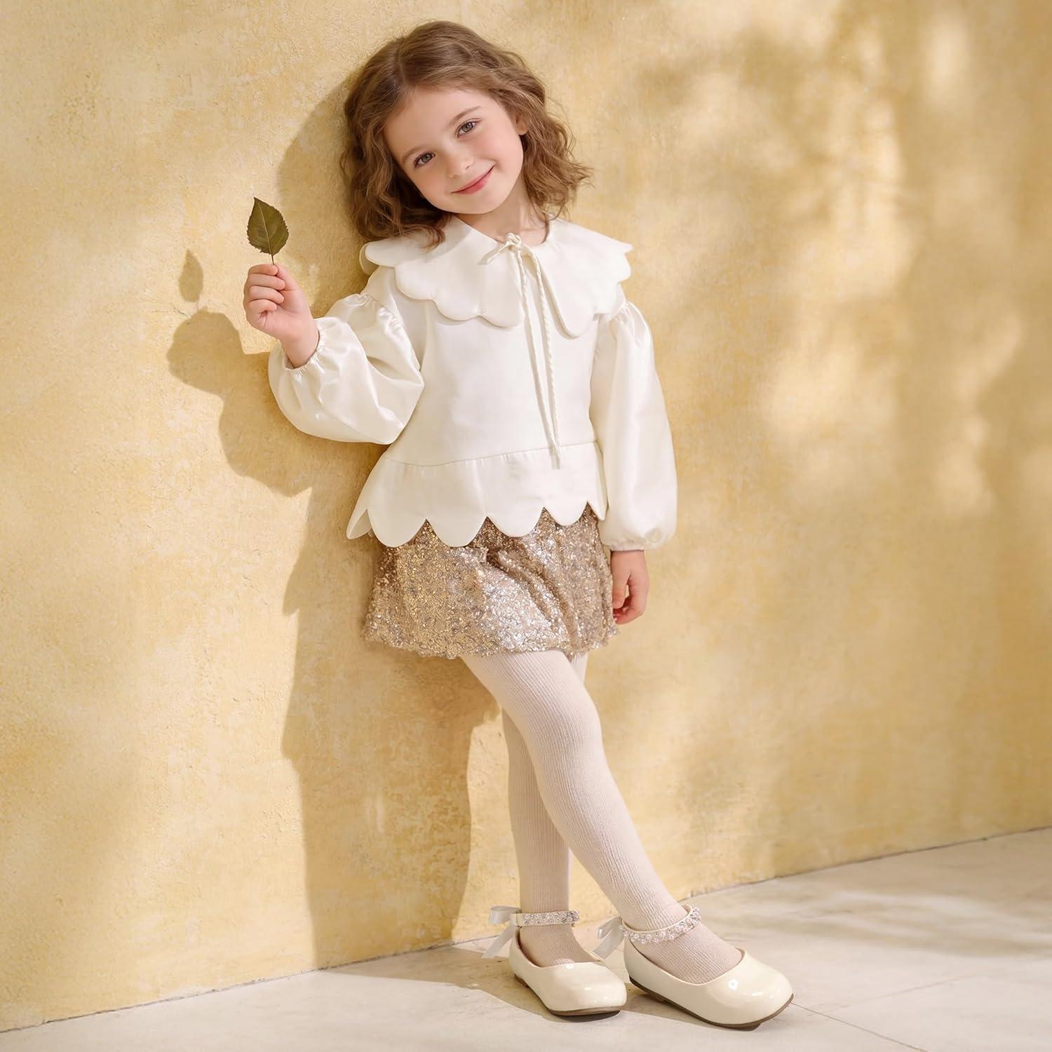 imageDREAM PAIRS Toddler Little Girls Dress Shoes Flower Girl Mary Jane Ballet Flat Shoes with Pearl Ankle Strap amp Satin Bow for WeddingPartyIvory
