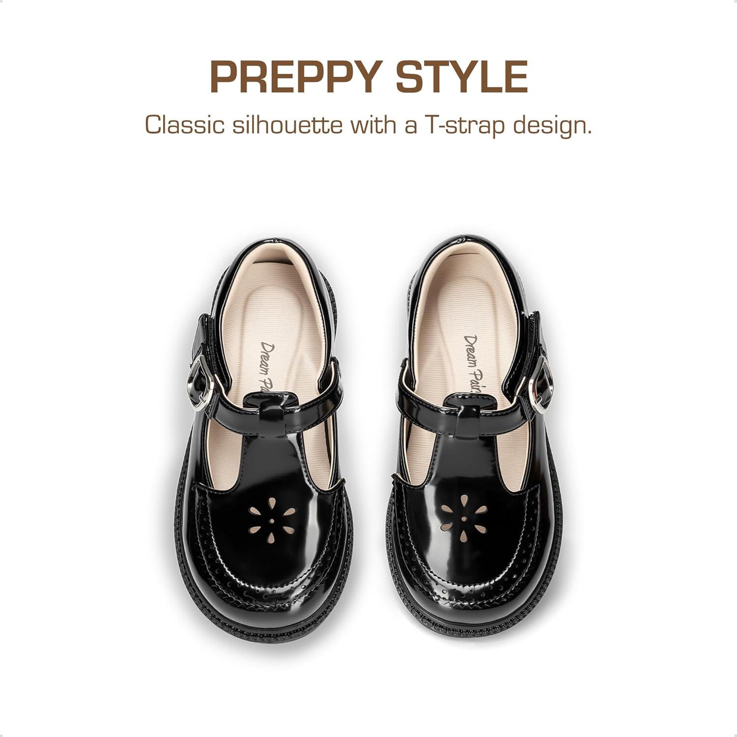 imageDREAM PAIRS Toddler Little Girls Mary Jane Dress Shoes Ballet Flats for Girl School Uniform ShoesAll Black