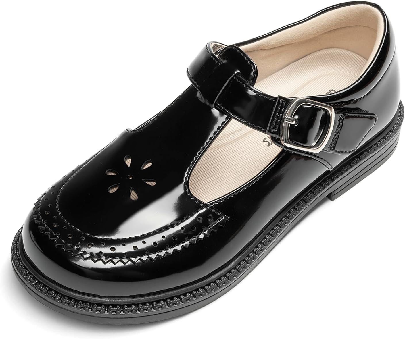 imageDREAM PAIRS Toddler Little Girls Mary Jane Dress Shoes Ballet Flats for Girl School Uniform ShoesAll Black
