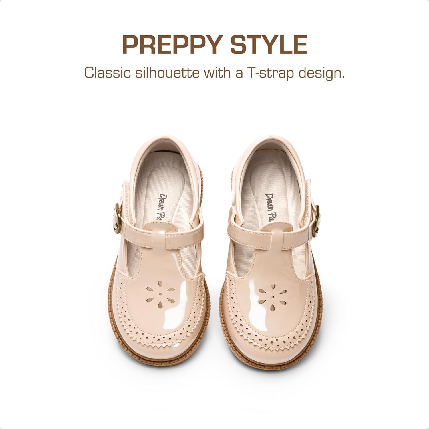 imageDREAM PAIRS Toddler Little Girls Mary Jane Dress Shoes Ballet Flats for Girl School Uniform ShoesNude