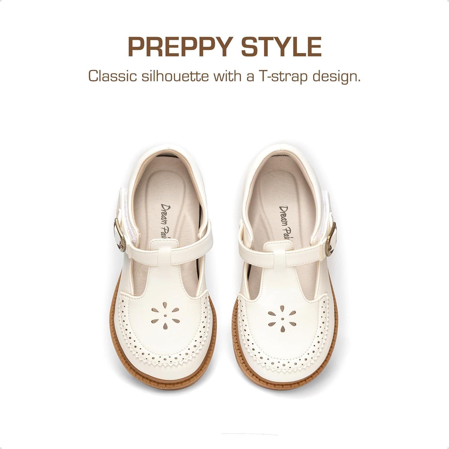 imageDREAM PAIRS Toddler Little Girls Mary Jane Dress Shoes Ballet Flats for Girl School Uniform ShoesWhite