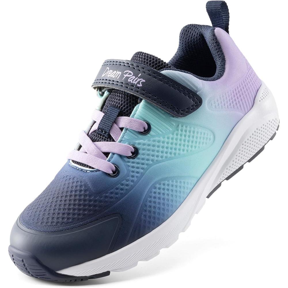 imageDREAM PAIRS Girls Running Shoes Kids Sneakers Tennis ColorBurst Lightweight Casual Walking ShoesNavyPurple